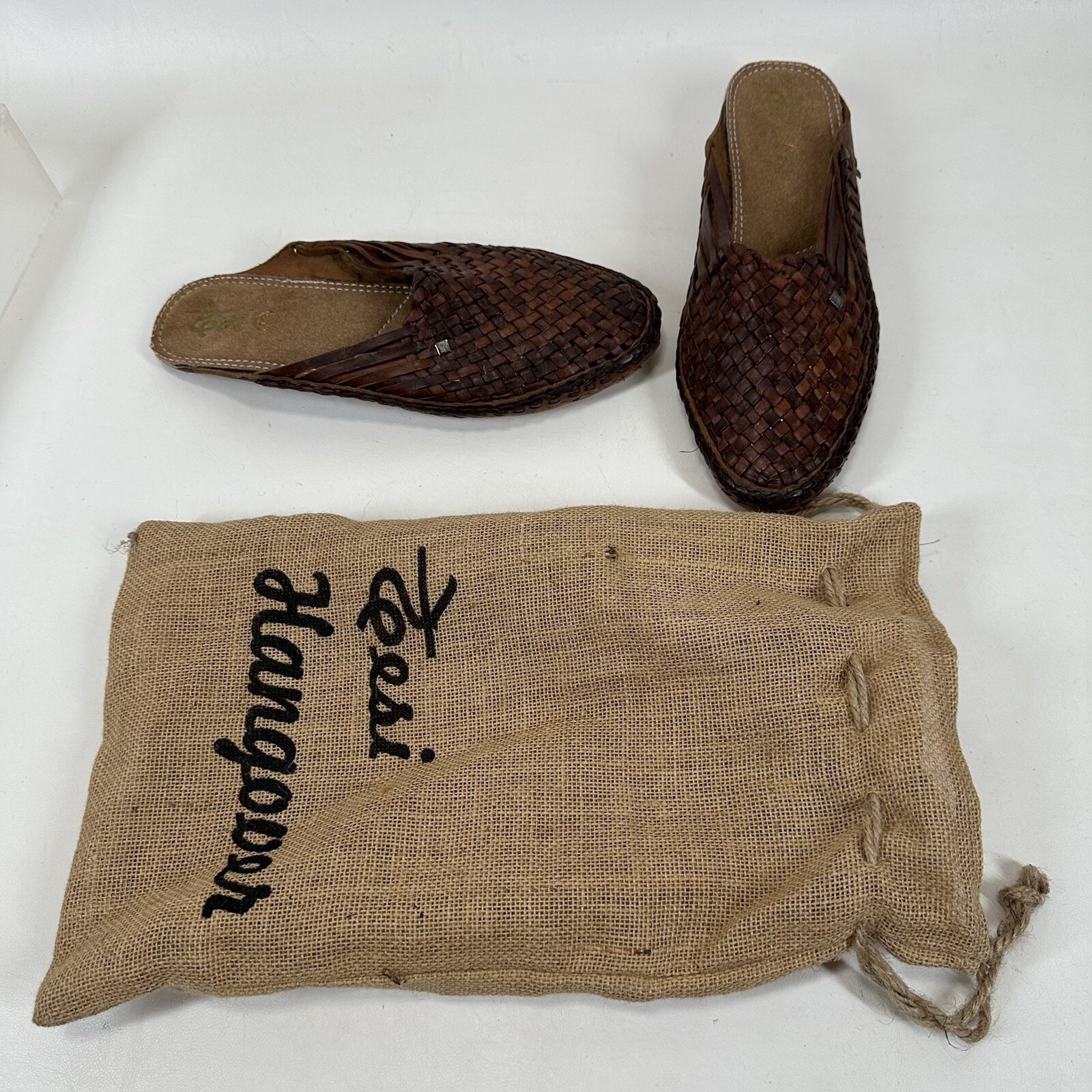 Desi Hangover Slide Shoes Loafers Perforated Brown Leather Men's Size 10